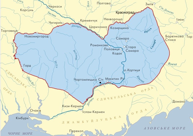 мапа запорізька січ